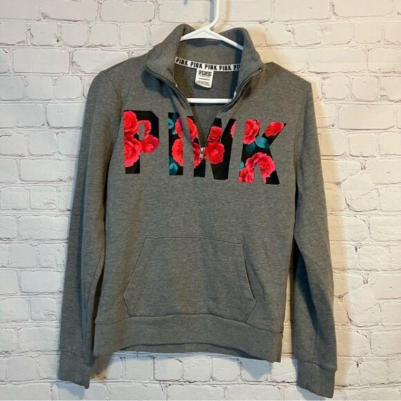 PINK Victoria Secret Quarter Zip Sweatshirt size XS - Picture 1 of 7